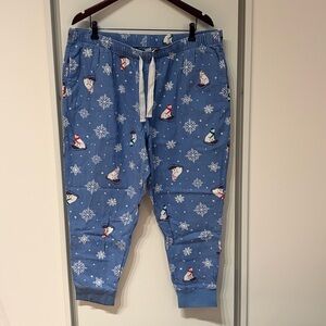Old Navy | Blue Patterned Flannel Jogger PJ Pants - Polar Bears & Snowflakes